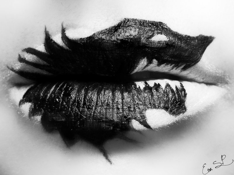 Illustration for article titled This incredible, spooky Lip Art is perfect for October